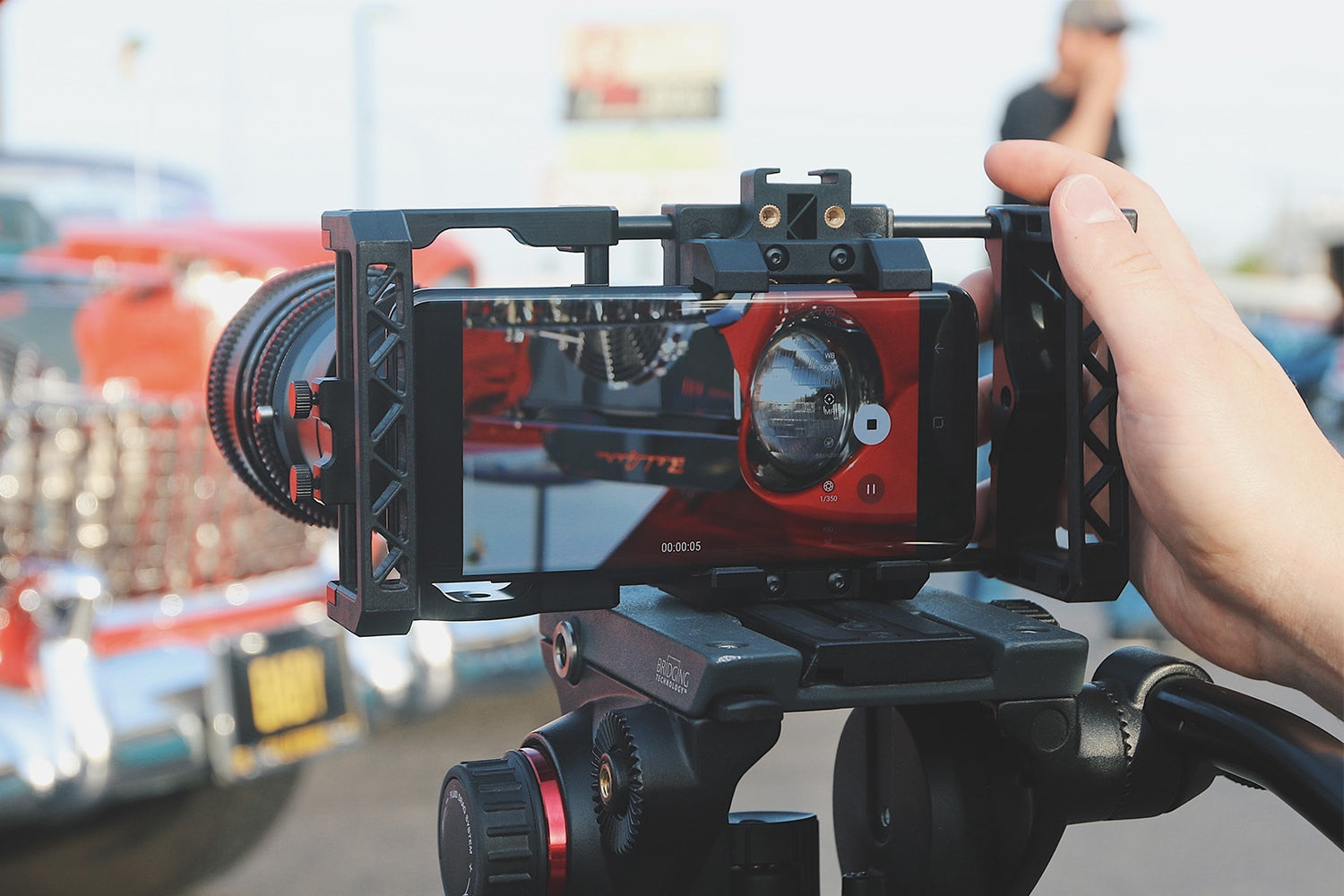 Samsung Galaxy S8 with the Beastgrip Pro Camera Cage and DOF Adapter MK2 Lens