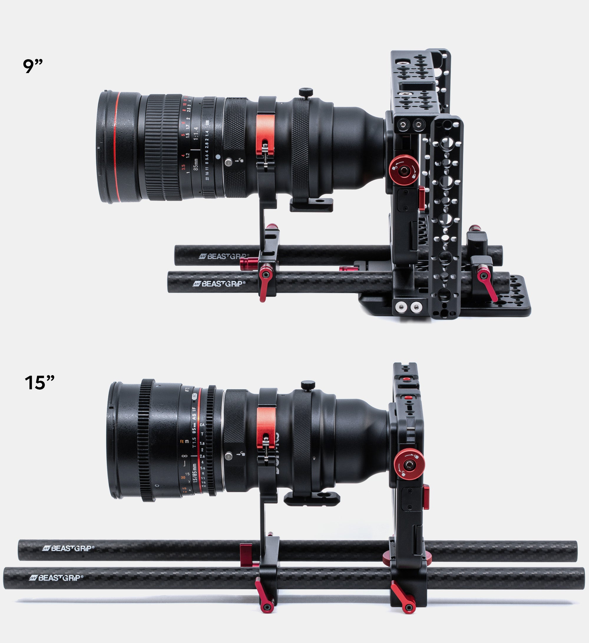 15mm Carbon Fiber Rod Kit - 9” & 15” (Complete Set, 4 Rods)