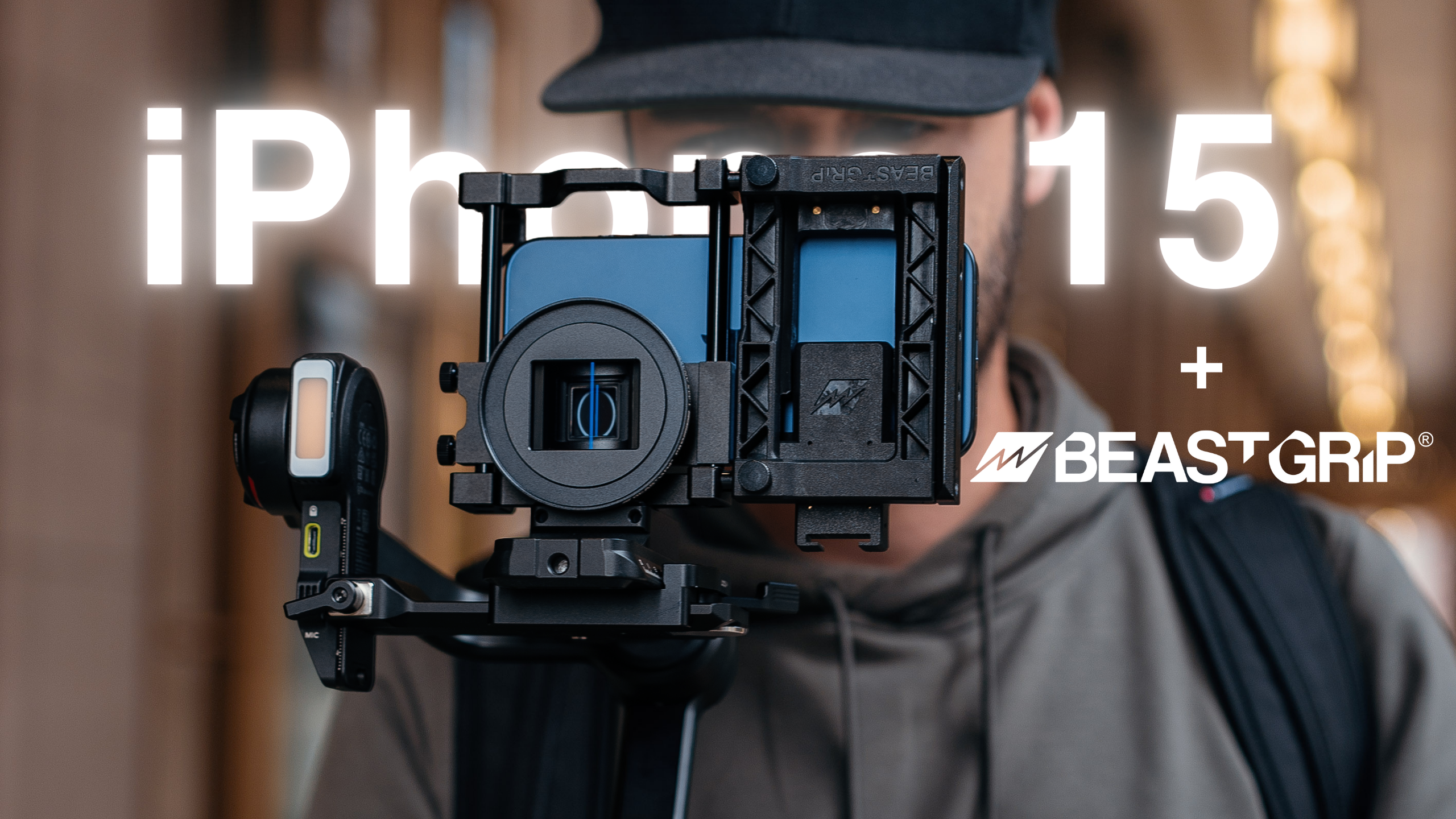 iPhone 15 and Beastgrip Gear. Lenses and camera cages for iPhone