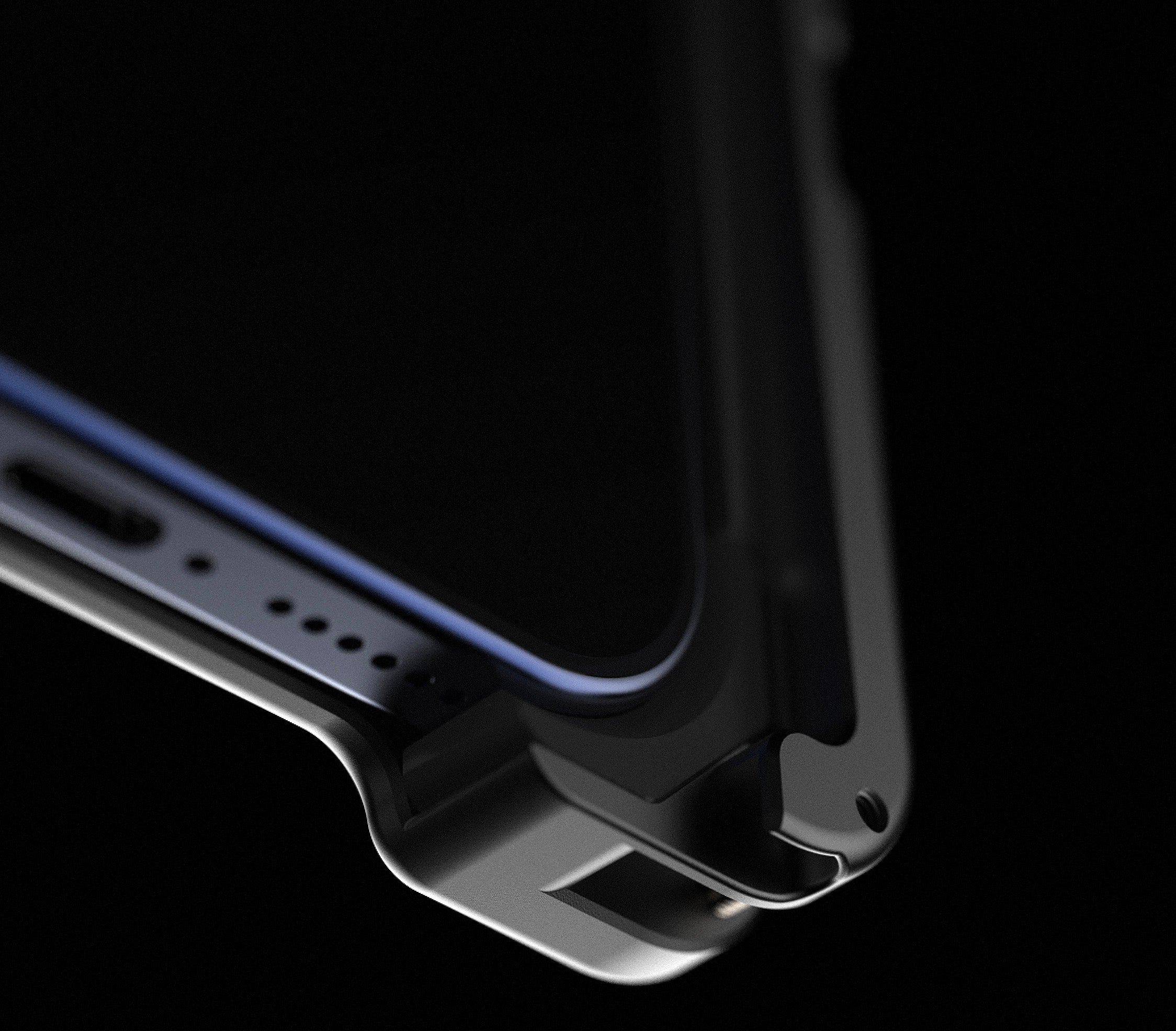 Close-up of Beastcage 17 Series filmmaking camera cage / case with iPhone, showcasing new silicone bumpers for secure fit and protection