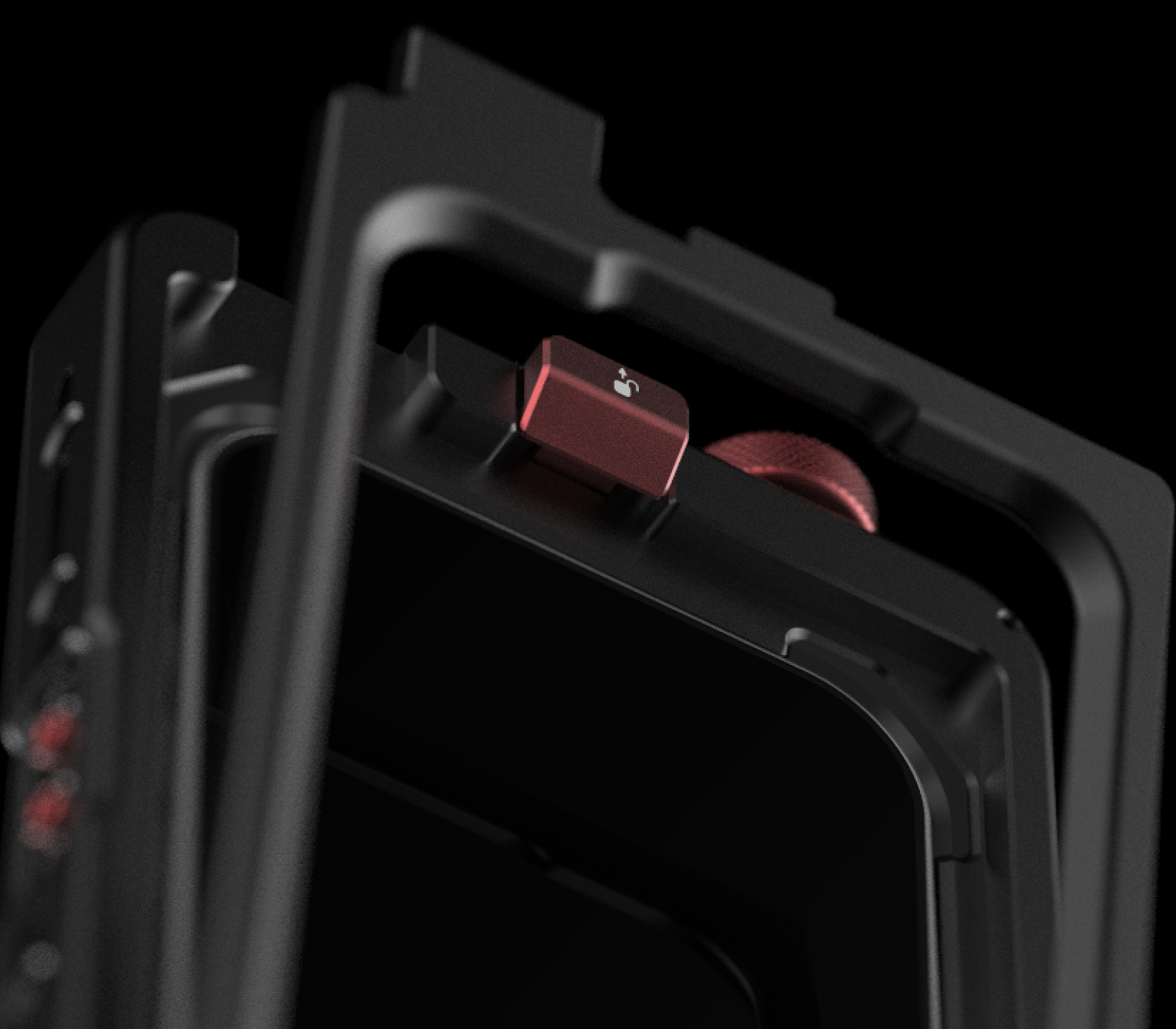 Close-up of Beastcage 17 Series showing detachable cover with quick lock system for iPhone 17 Pro and 17 Pro Max