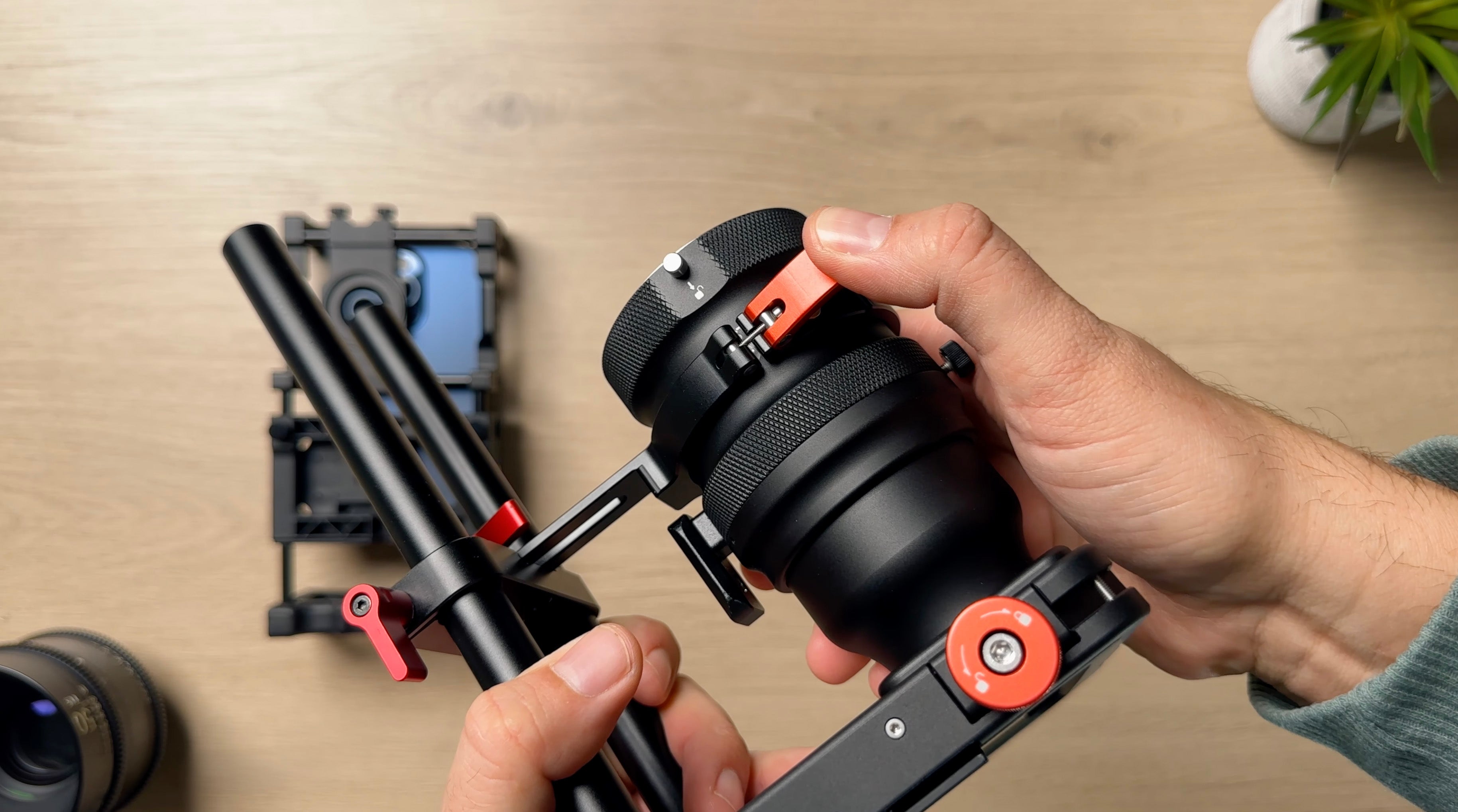 BeastRail Support System for DOF Adapter Support for iPhone camera
