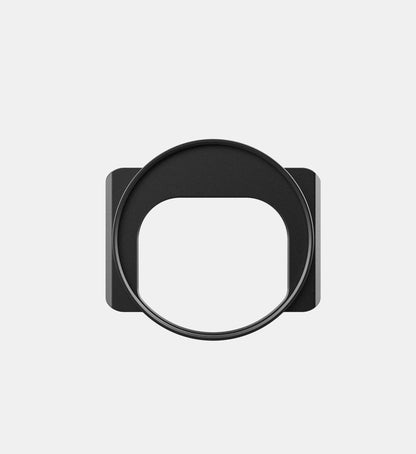 Front view of the Beastgrip filter mount designed for the Beastcage, compatible with iPhone 17 Pro and Pro Max, front view studio shot for iPhone filmmaking accessories